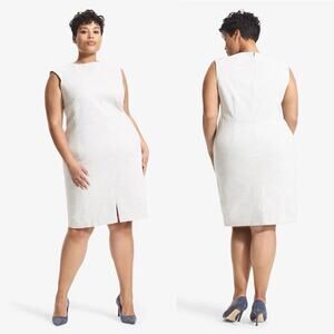 M.M Lafleur Katie Twill ponte dress light Heather gray Size 22 Minimalist Chic
